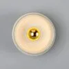 Eclipse Coloured Brass and Holophane Glass Dish Wall Light Holophane & Prismatic Wall Lights Great Lighting UK Ltd